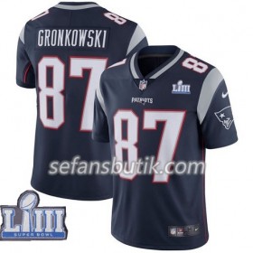 New England Patriots Tröjor Rob Gronkowski 87 Nike Blå II 2019 Super Bowl LIII - Herr